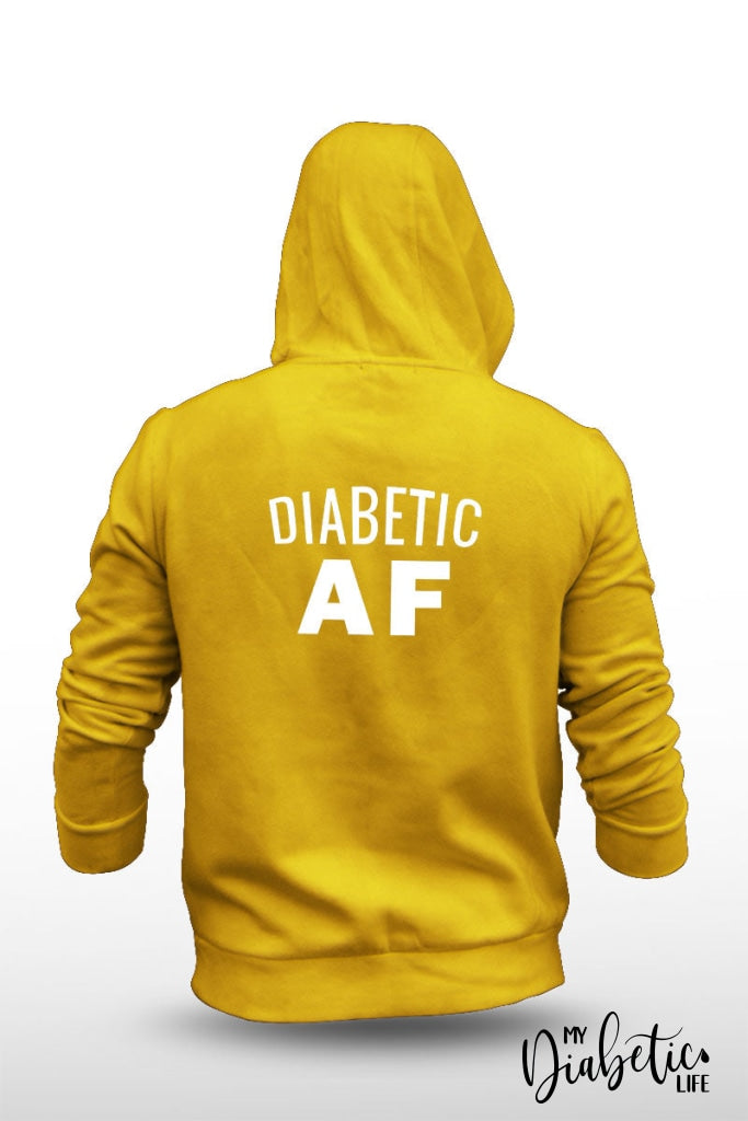 Diabetic Af - Unisex Fleece Hooded Jacket S / Yellow Hoodie