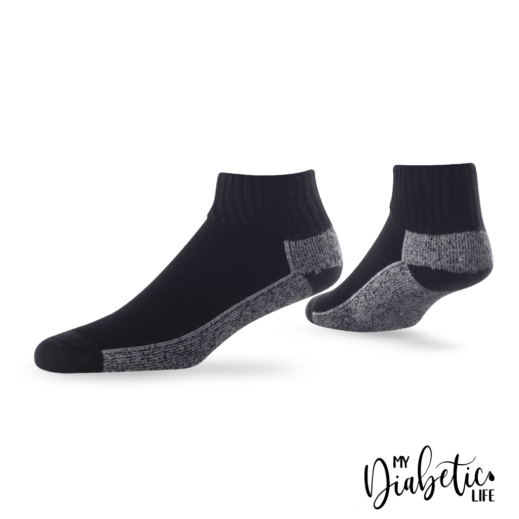 Diabetic Mini-Crew Socks - Black