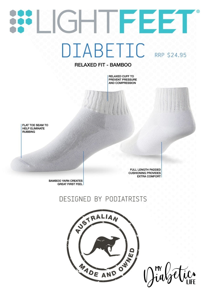 Diabetic Mini-Crew Socks - Black