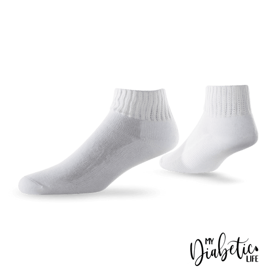 Diabetic Mini-Crew Socks - White