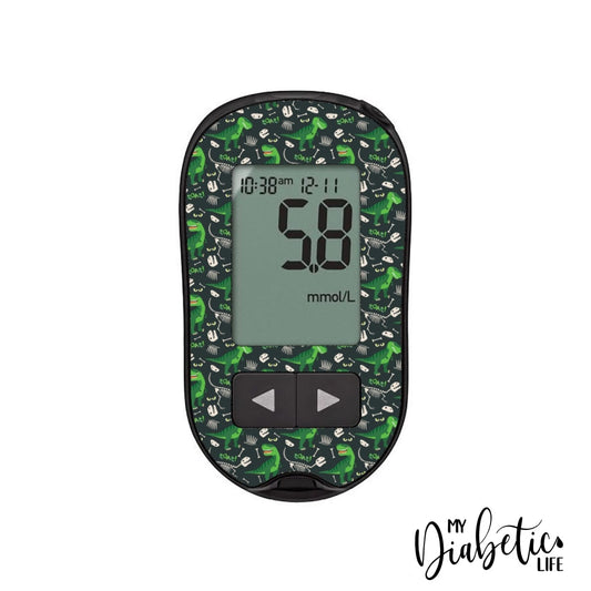 Dino-Rawrs - Accu-chek Performa Peel, skin and Decal, glucose meter sticker - MyDiabeticLife