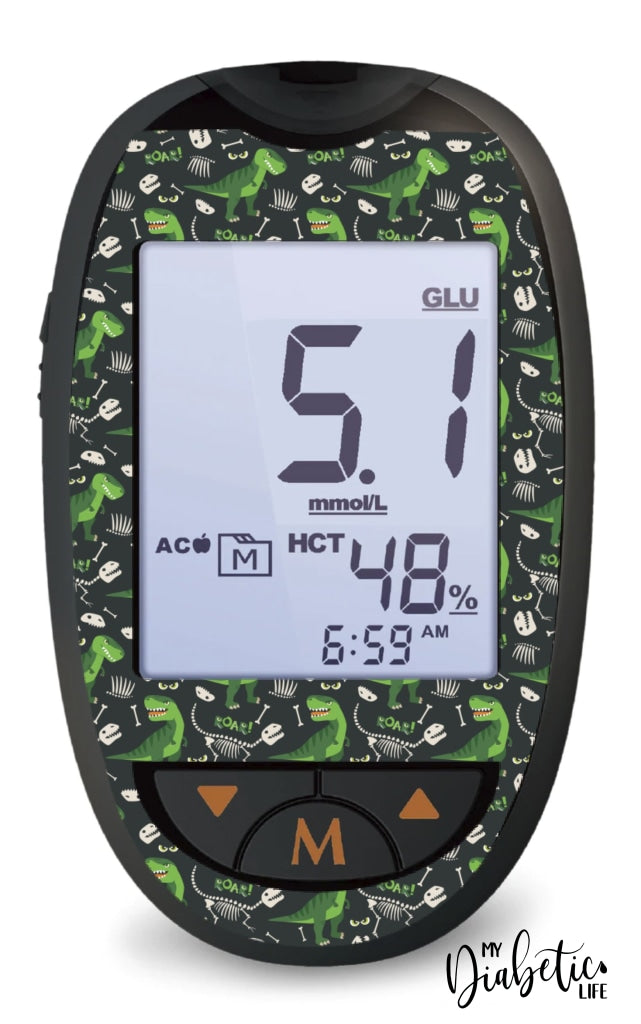 Dinorawrs - Glucokey Connect Peel Skin And Decal Glucose Meter Sticker