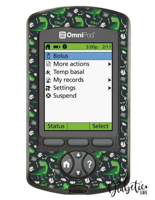 Dinorawrs - Omnipod Pdm Skin And Decal Glucose Meter Sticker