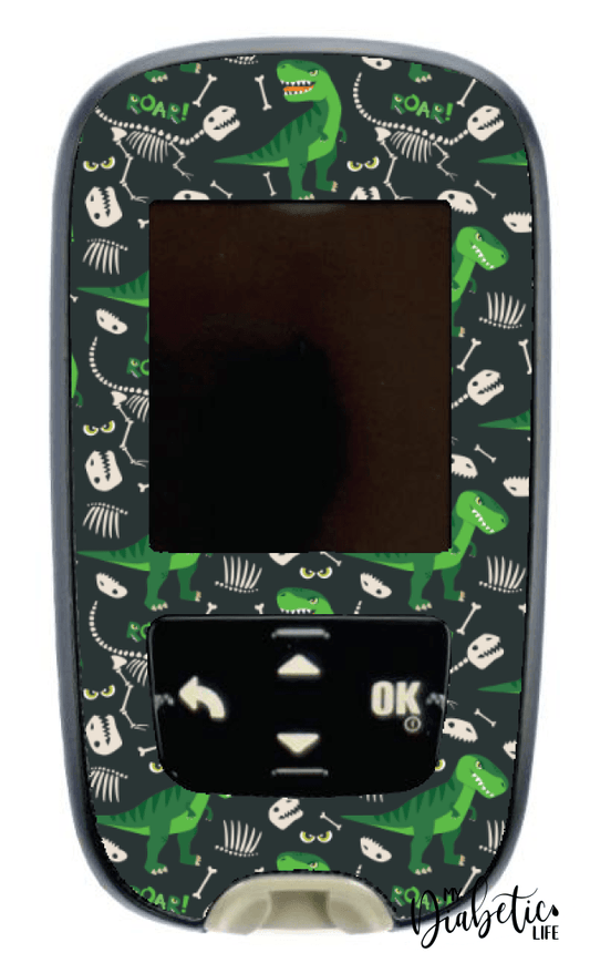 Dino-Roars! - Accu-chek Guide Peel, skin and Decal, glucose meter sticker - MyDiabeticLife
