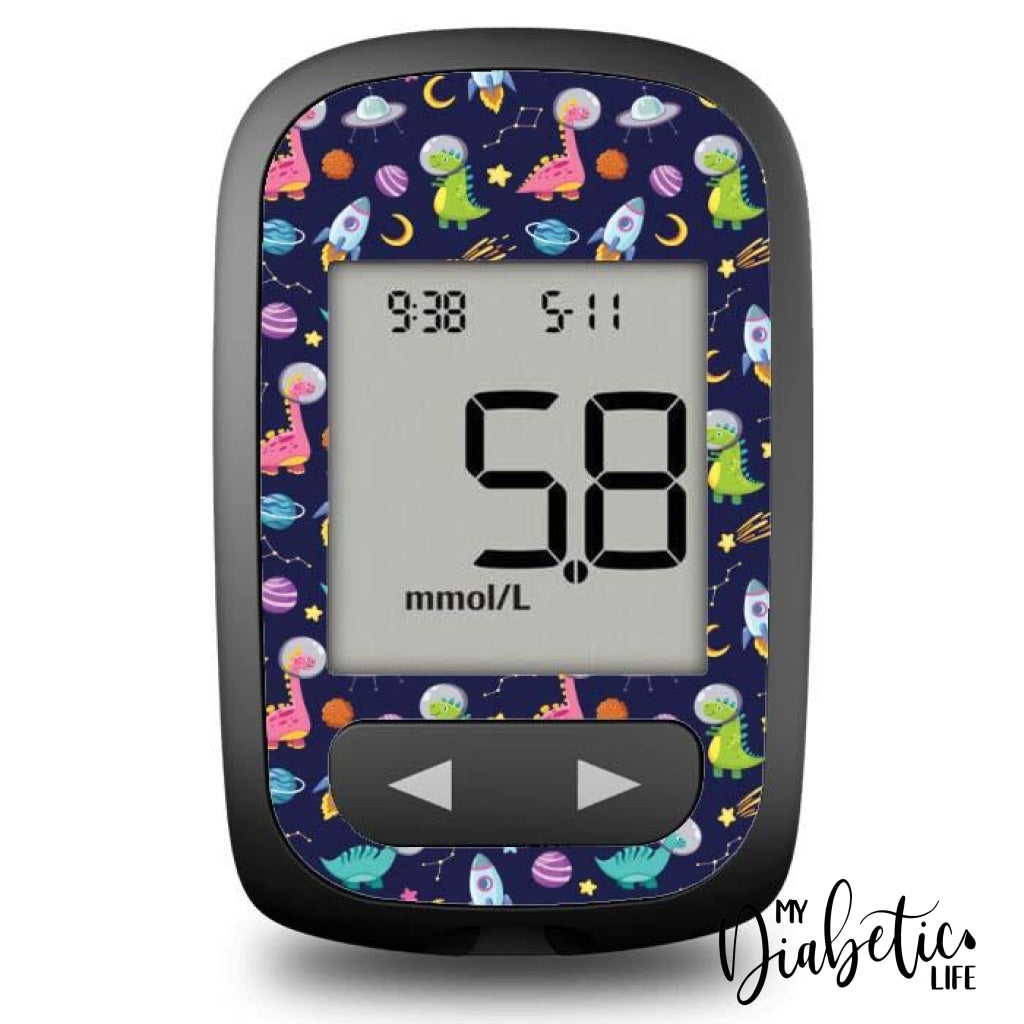 Dinos In Space - Accu-Chek Guide Me Peel Skin And Decal Glucose Meter Sticker