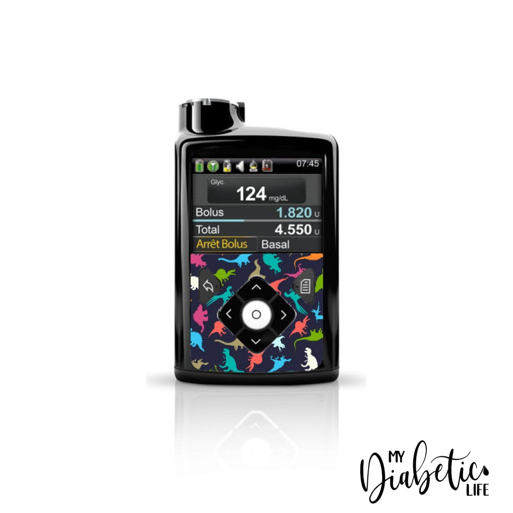 Dinosaurs - Medtronic Pump (630/640/670/770) Sticker Front Mini 630/640/670