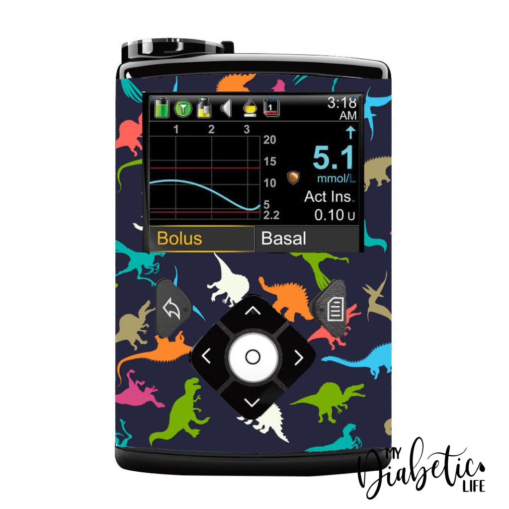 Dinosaurs - Medtronic Pump (630/640/670/770) Sticker Full Cover W/clip 630/640/670