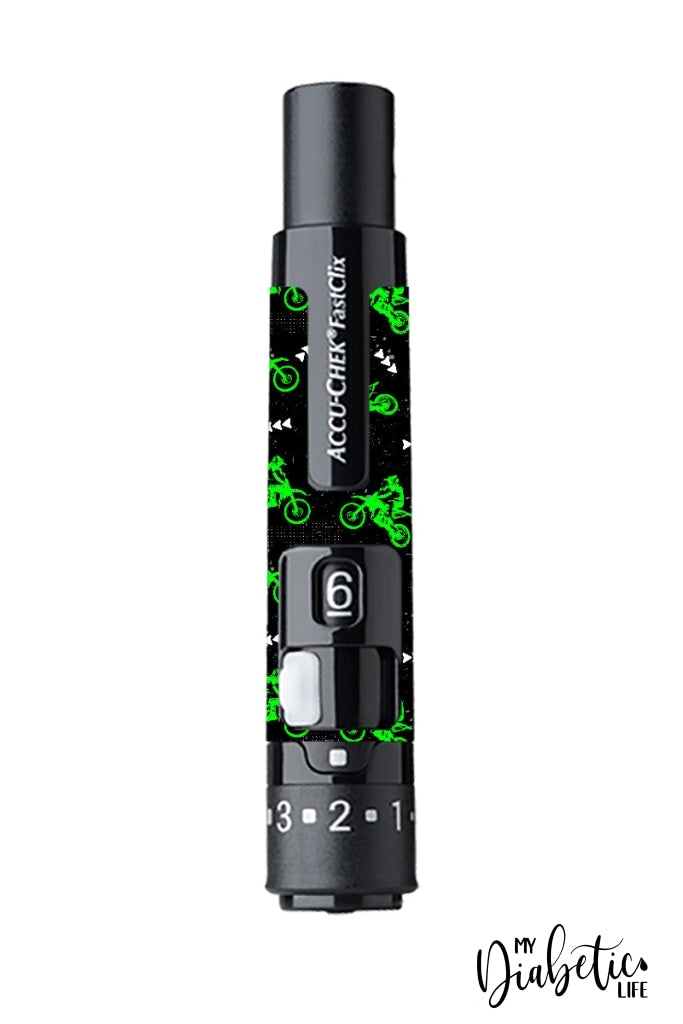 Dirt Bike - Accu-Chek Fast-Clix Sticker Accuchek