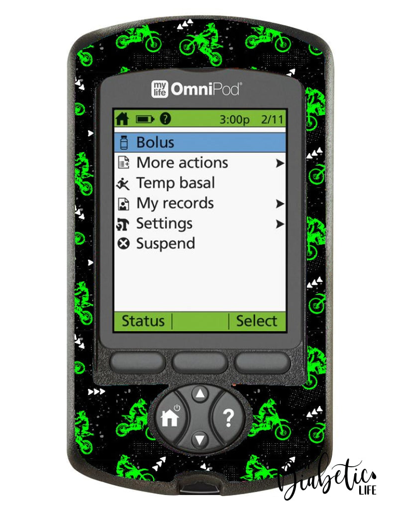 Dirt Bike - Omnipod Pdm Skin And Decal Glucose Meter Sticker