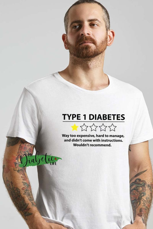 Do Not Recommend - Diabetes Rating Diabetes Awareness Diabetic Basic T-Shirt Graphic Tee S / White