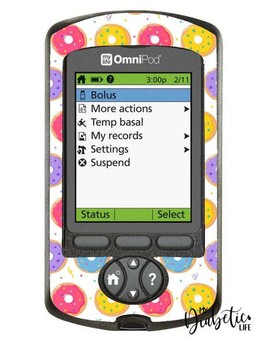 Donuts - Omnipod Pdm Skin And Decal Glucose Meter Sticker