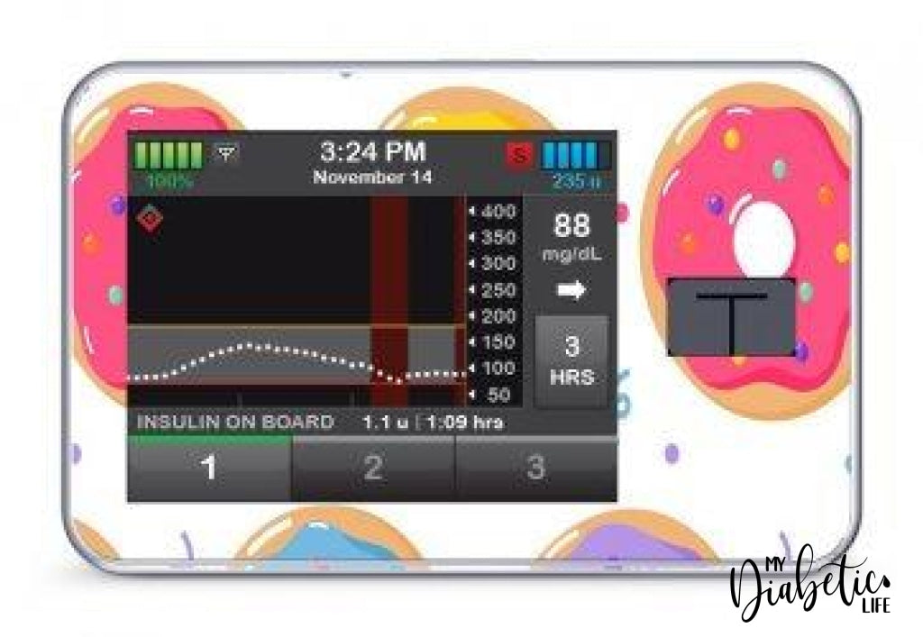Donuts Sticker - Tandem Tslim x2 Pump Peel, skin and Decal, insulin pump sticker - MyDiabeticLife