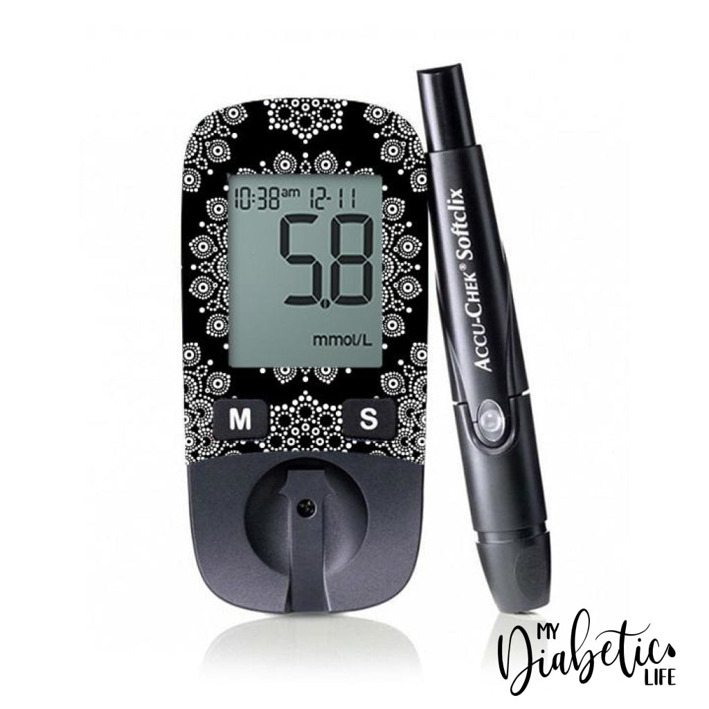 Dot Mandala - Accu-chek Active Peel, skin and Decal, glucose meter sticker - MyDiabeticLife