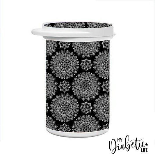 Test Strip Canister - Dot Mandala Container