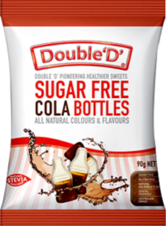 Double D - Sugar Free Cola Bottles 90G Packet Confectionery