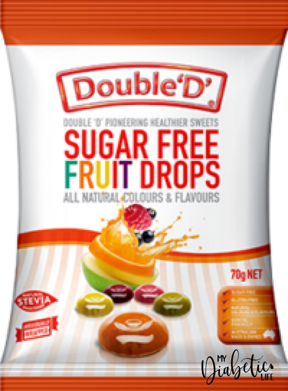 Double D - Sugar Free Fruit Drops 70G Packet Confectionery
