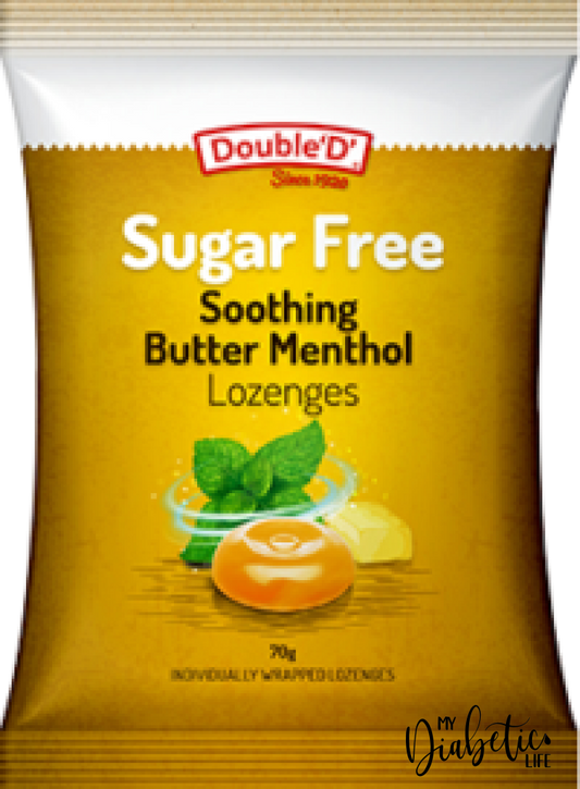 Double D - Sugar Free Soothing Butter Menthol Lozenges 70G Packet Confectionery
