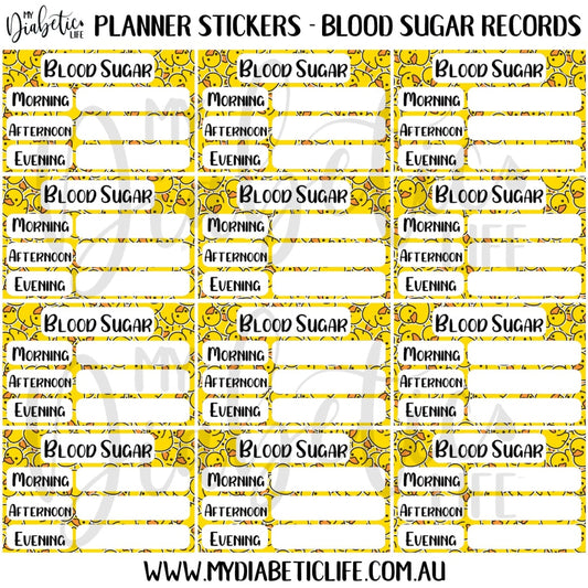 Duck Fiabetes - 12 Blood Sugar Trackers For Planners Stickers