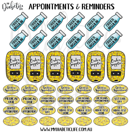 Duck Fiabetes - 46 Appointment & Reminder Planner Stickers