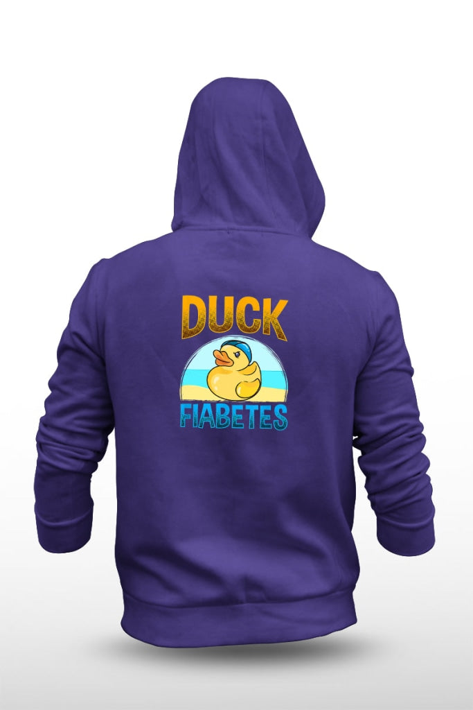Duck Fiabetes - Unisex Fleece Hooded Jacket S / Purple Hoodie