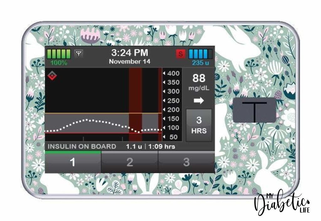 Easter Bunnys - Tandem Tslim x2 Pump Peel, skin and Decal, insulin pump sticker - MyDiabeticLife