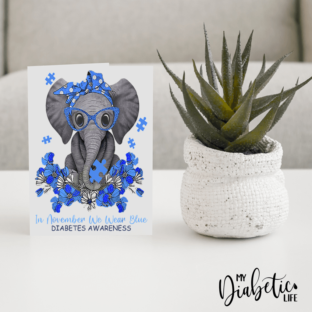 Elephant - Diabetes Awareness Greeting Card