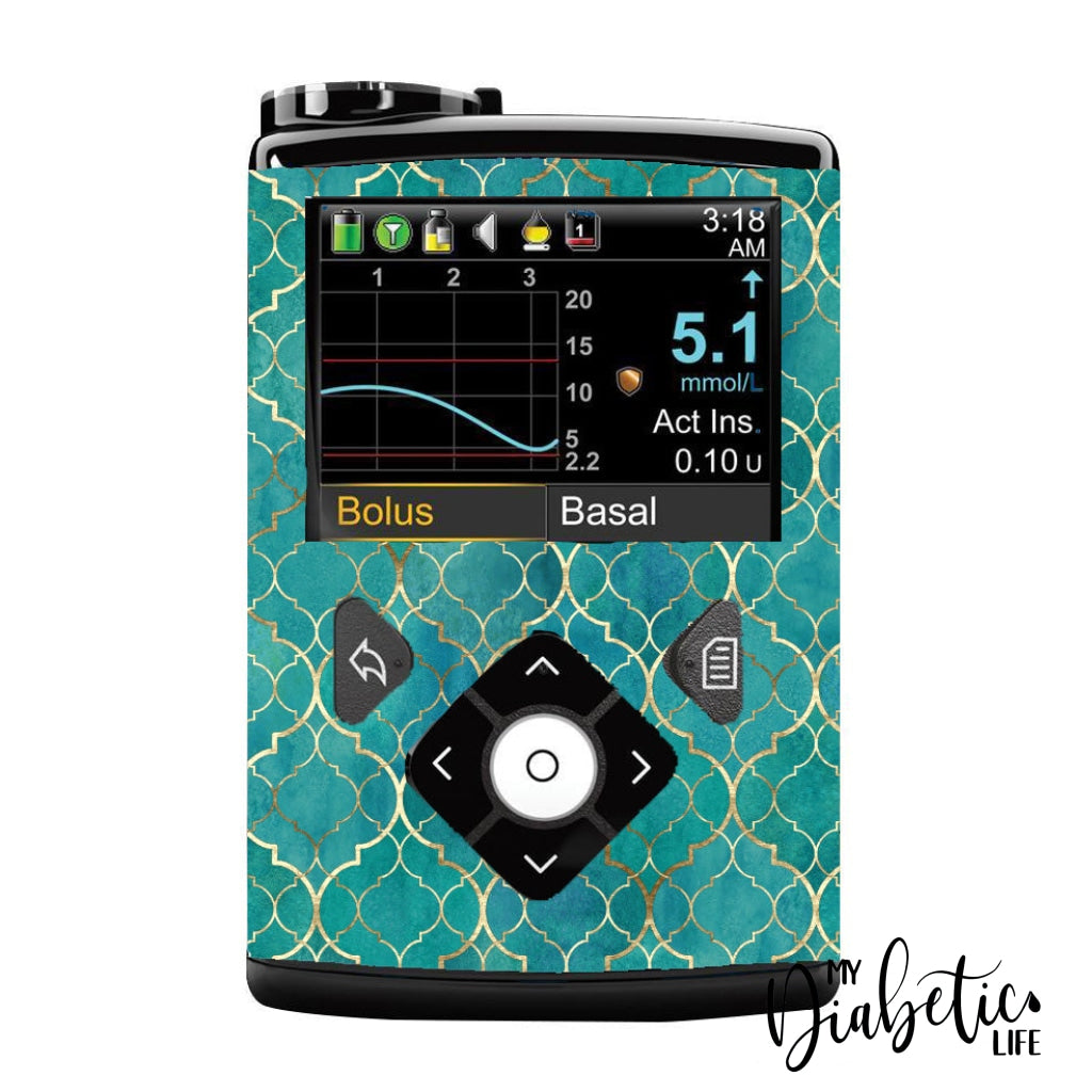 Emeralds In Morocco - Medtronic Pump (630/640/670/770) Sticker Full Cover W/clip 630/640/670