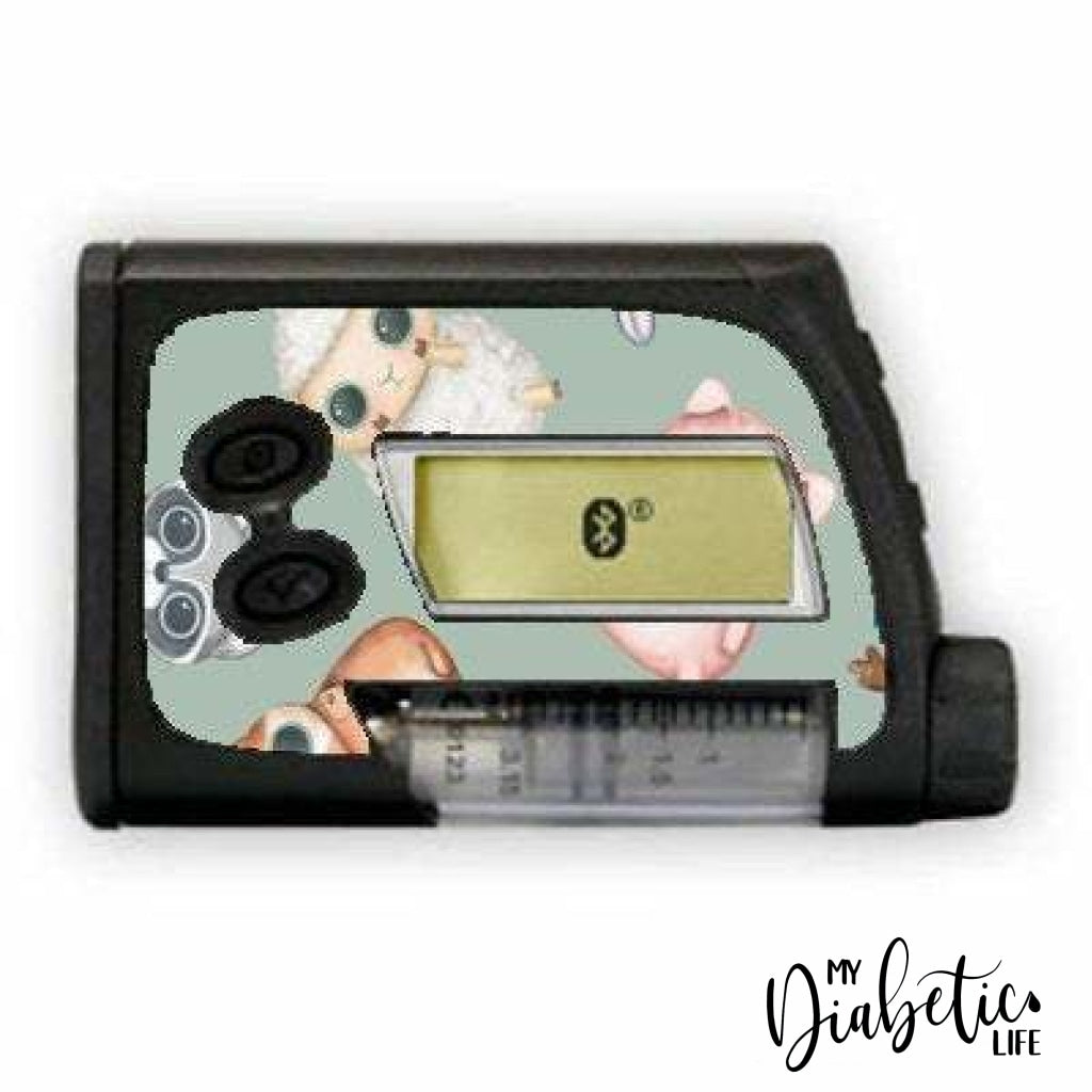 Farm Animals - Accu-Chek Spirit Combo, Peel, skin and Decal, insulin pump sticker - MyDiabeticLife