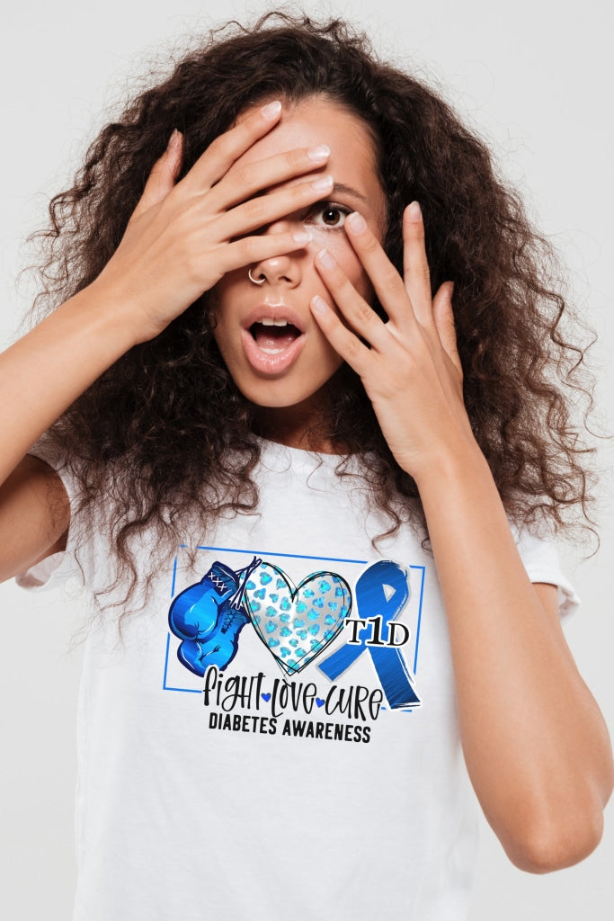 Fight Love Cure - Diabetes Awareness Unisex T-Shirt S / White Shirts