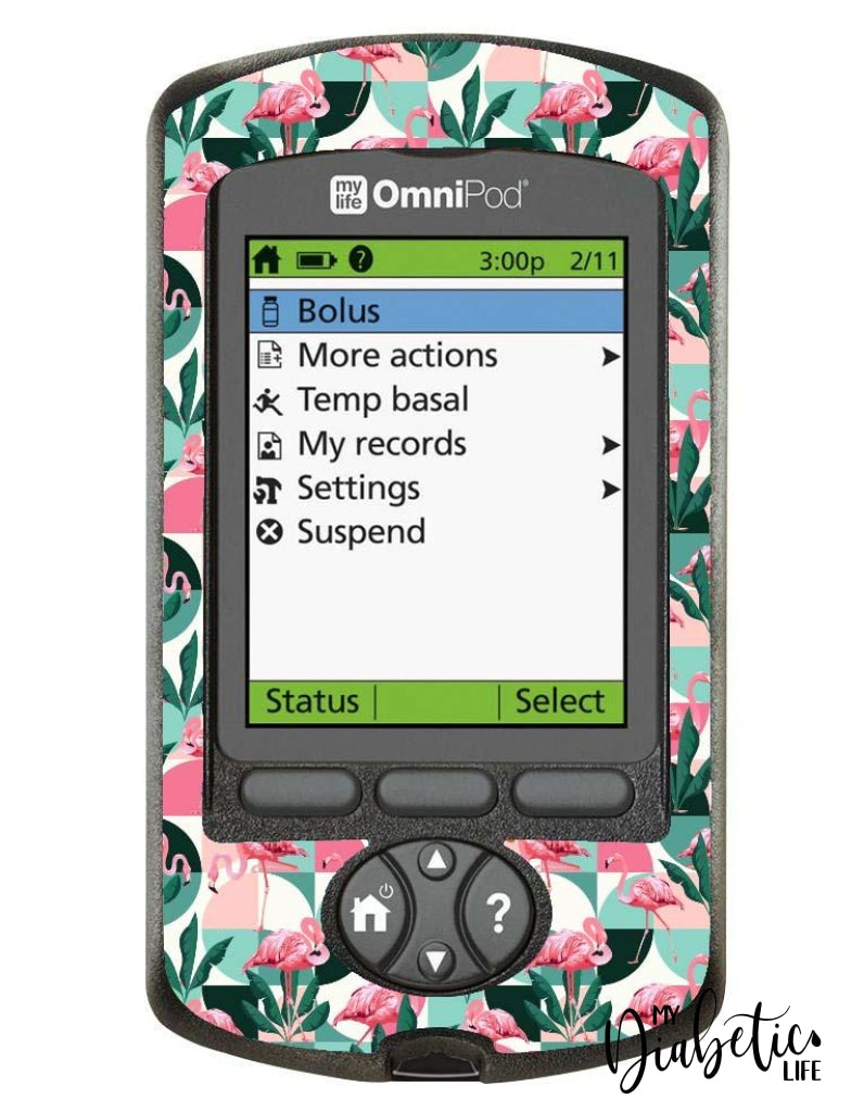 Flamingoos - Omnipod Pdm Skin And Decal Glucose Meter Sticker