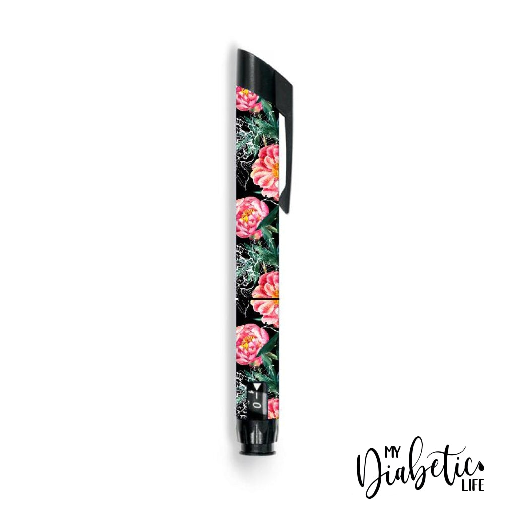 Florals In The Shadows - Junior Star Insulin Pen Peel Skin And Decal Sticker Cover Juniorstar