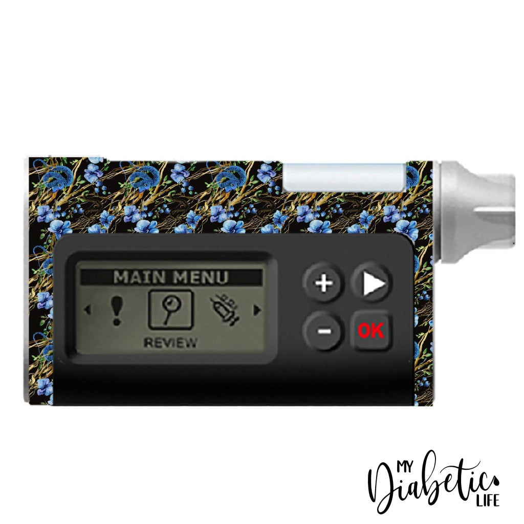 Flowers & Snakes - Dana Rs Insulin Pump Sticker Peel Skin And Decal Rs