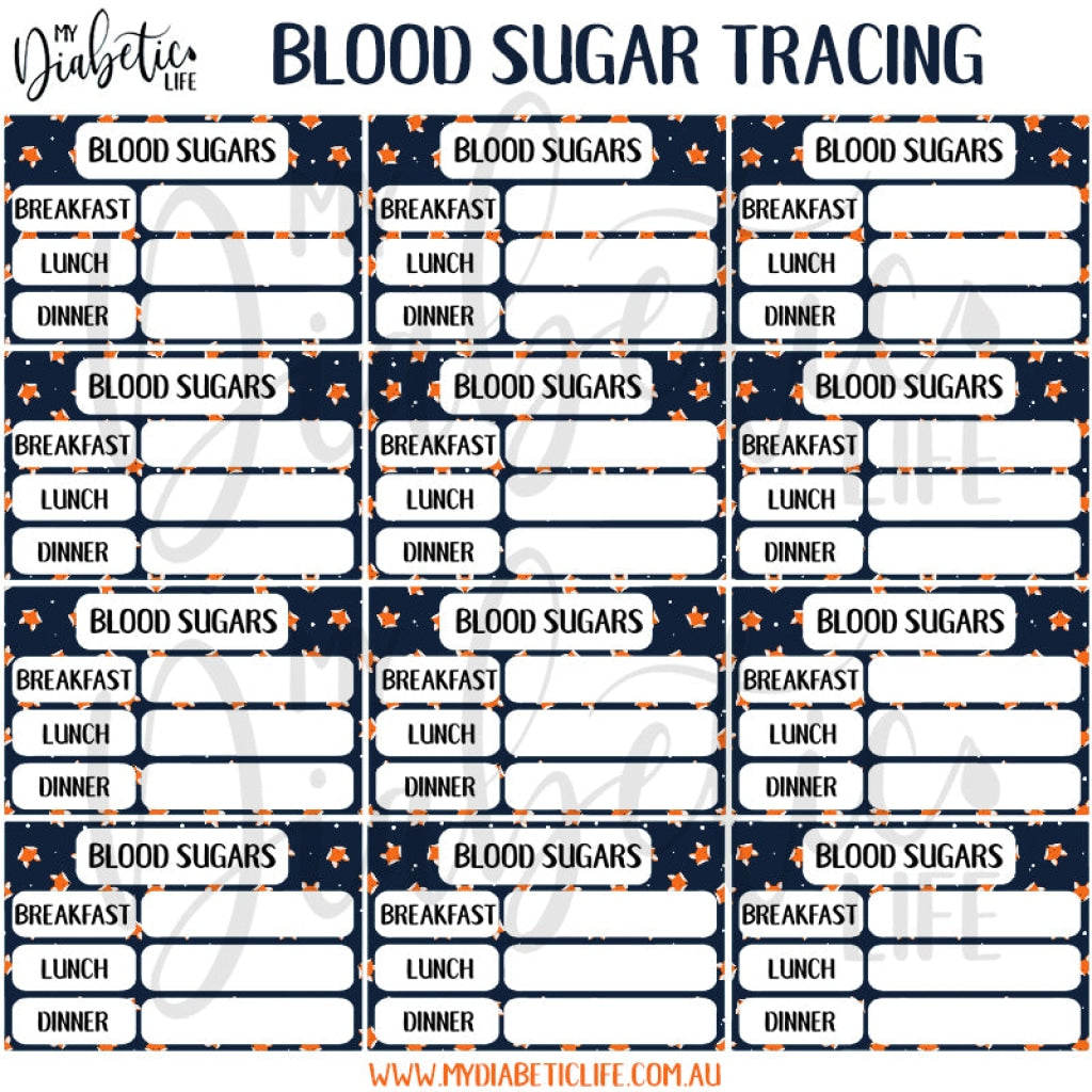 For Fox Sake - 12 Blood Sugar Trackers For Planners Stickers