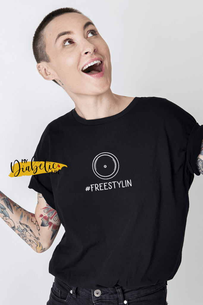 #freestylin - diabetes awareness, medical conditions, type one diabetic, Basic t-shirt, Womens Graphic Diabetes Tee - MyDiabeticLife