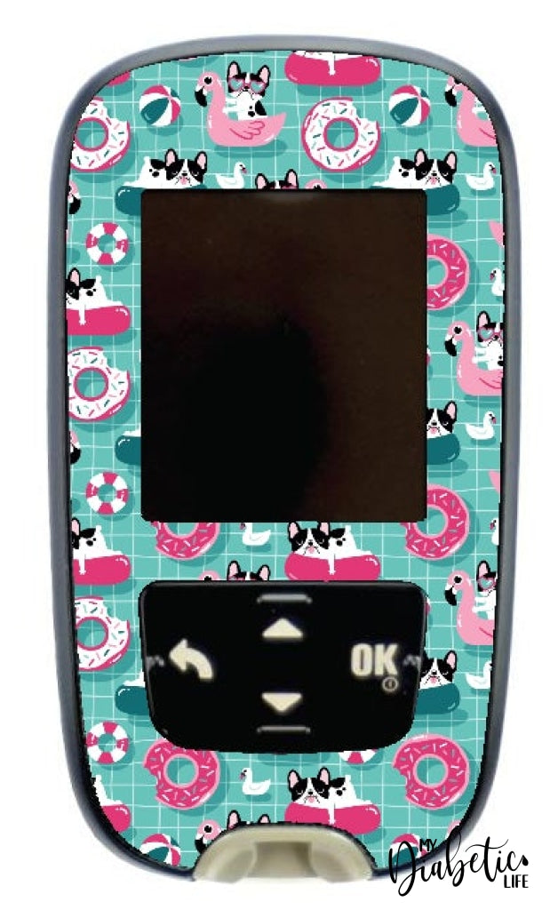 Frolicking Frenchies - Accu-Chek Guide Peel Skin And Decal Glucose Meter Sticker
