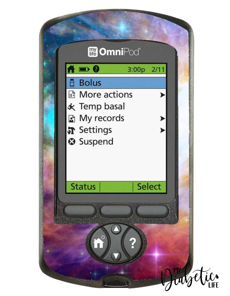 Galaxy Lights - Omnipod Pdm Skin And Decal Glucose Meter Sticker