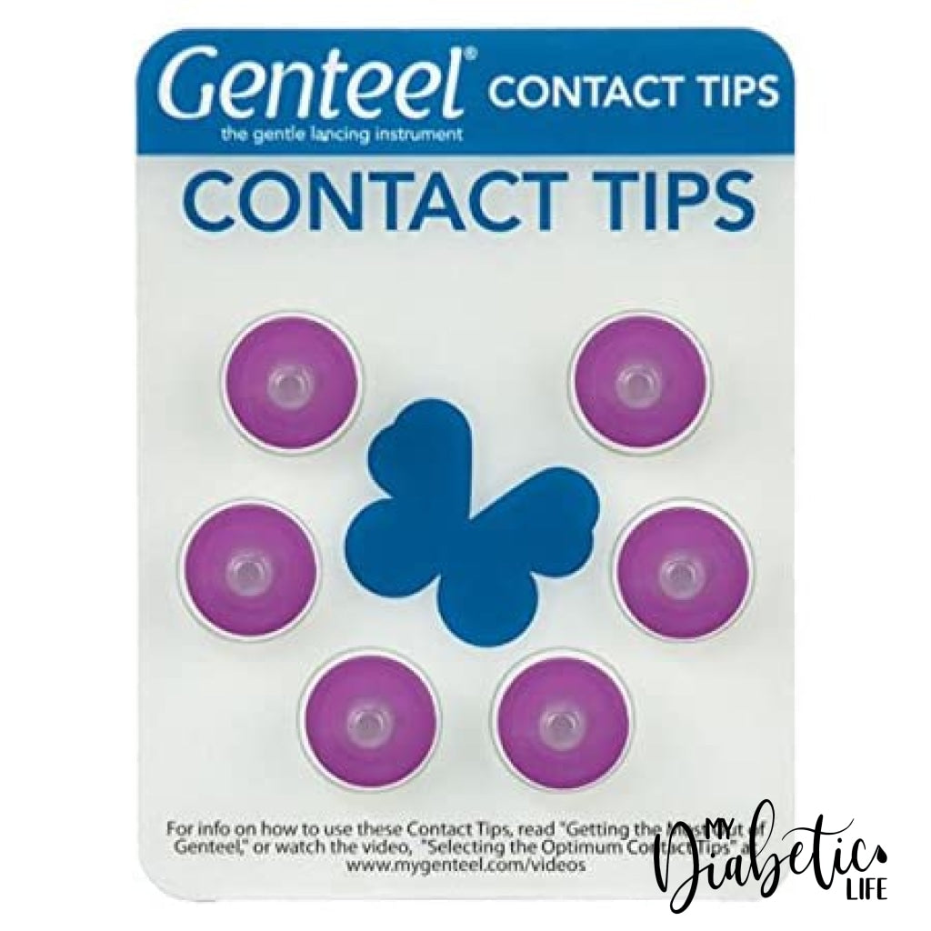 Genteel Contact Tips - Purple Lancing Devices