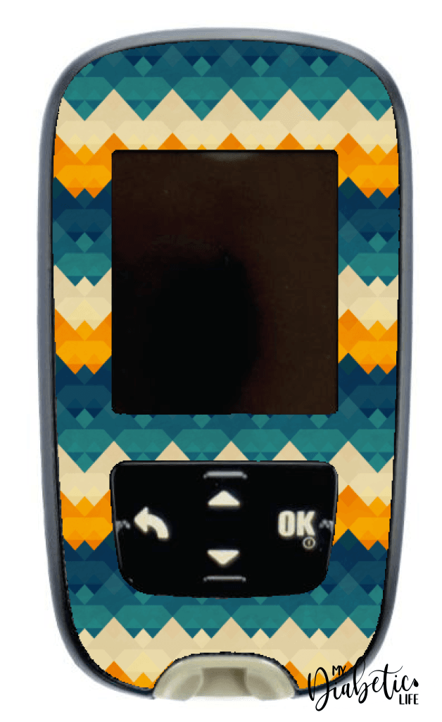 Geo Incan Blanket - Accu-chek Guide Peel, skin and Decal, glucose meter sticker - MyDiabeticLife