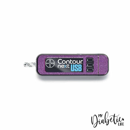 Glitter - Contour Next USB Peel, skin and Decal, Glucose meter sticker - MyDiabeticLife
