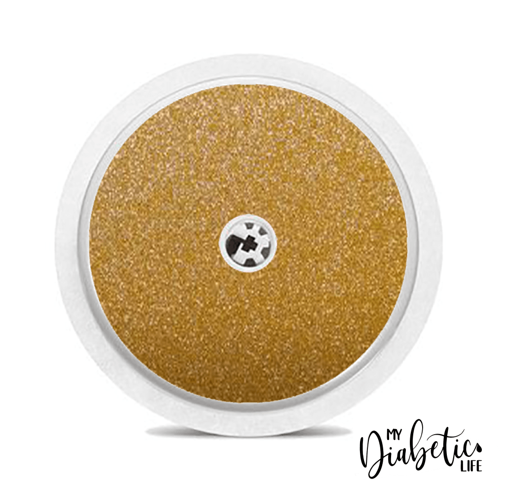 Glitter- Freestyle Libre Peel Skin And Decal Fgm/cgm Sticker Gold / One