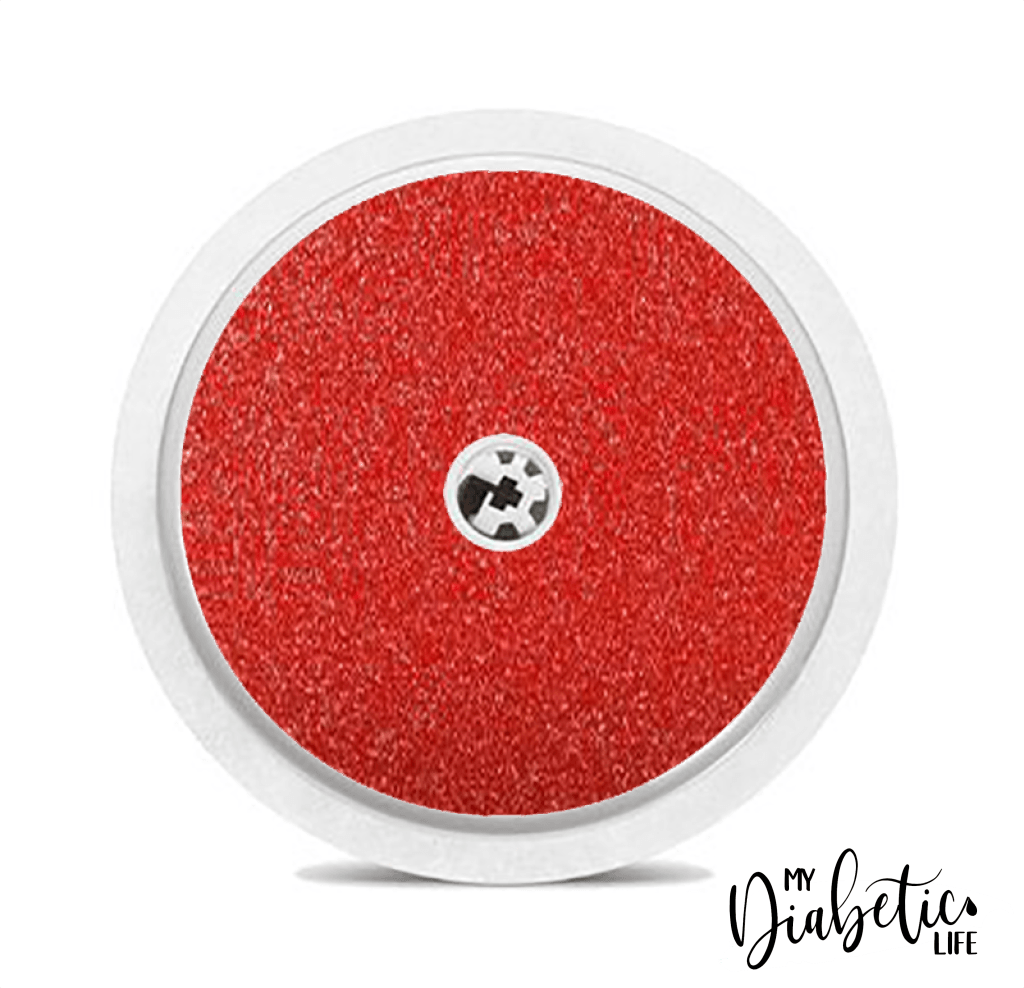 Glitter- Freestyle Libre Peel Skin And Decal Fgm/cgm Sticker Red / One
