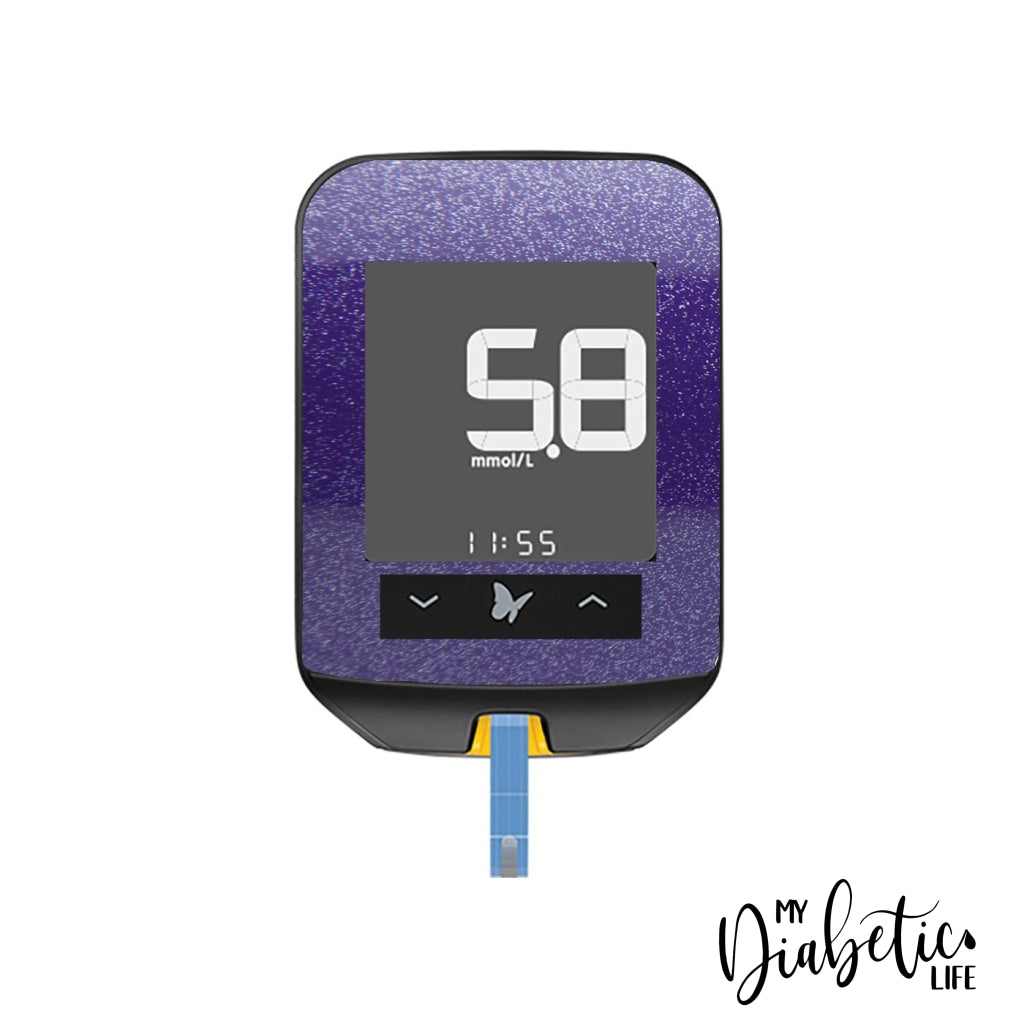 Glitter - Freestyle Optium Neo Peel Skin And Decal Glucose Meter Sticker Purple Freestyle