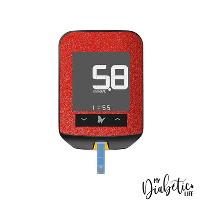 Glitter - Freestyle Optium Neo Peel Skin And Decal Glucose Meter Sticker Red Freestyle