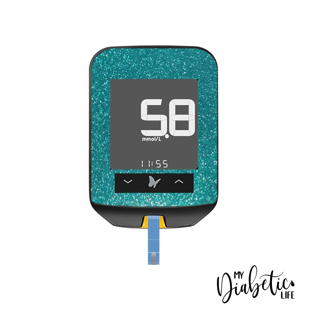 Glitter - Freestyle Optium Neo Peel Skin And Decal Glucose Meter Sticker Mint Freestyle