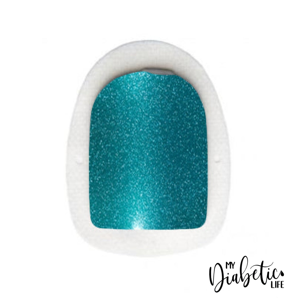 Glitter - Choose Your Colour Omnipod Pod Sticker Turquoise
