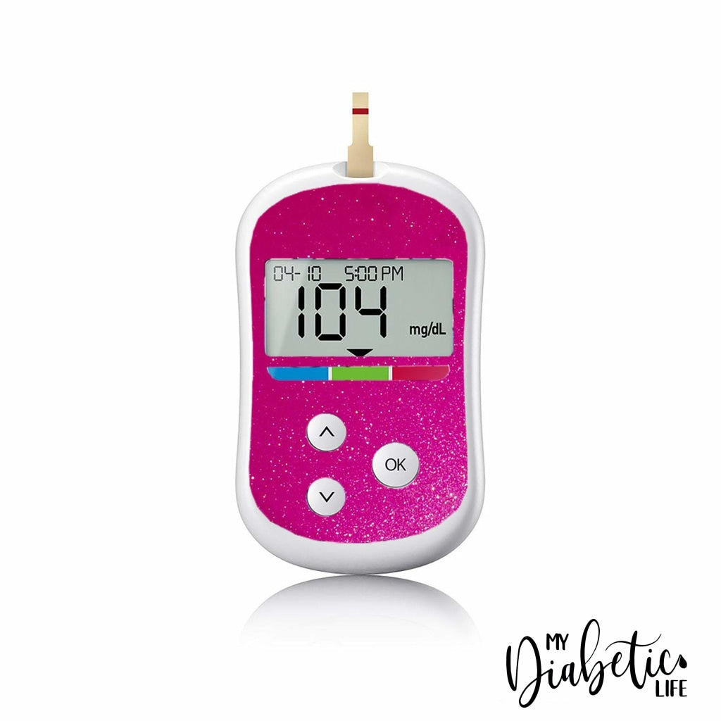 Glitter - One Touch Verio Flex Peel, skin and Decal, glucose meter sticker - MyDiabeticLife
