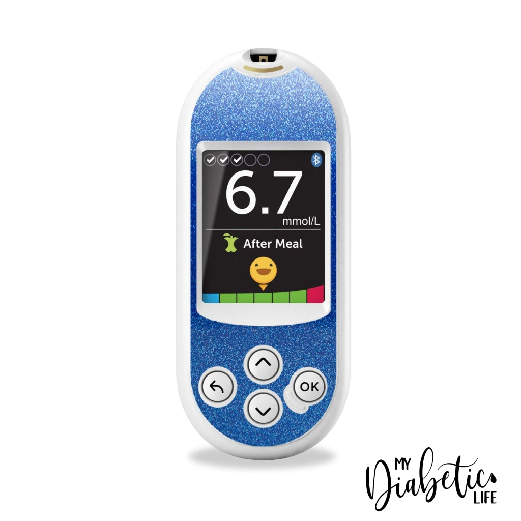 Glitter - Pick Your Colour One Touch Verio Reflect Glucose Meter Sticker Blue