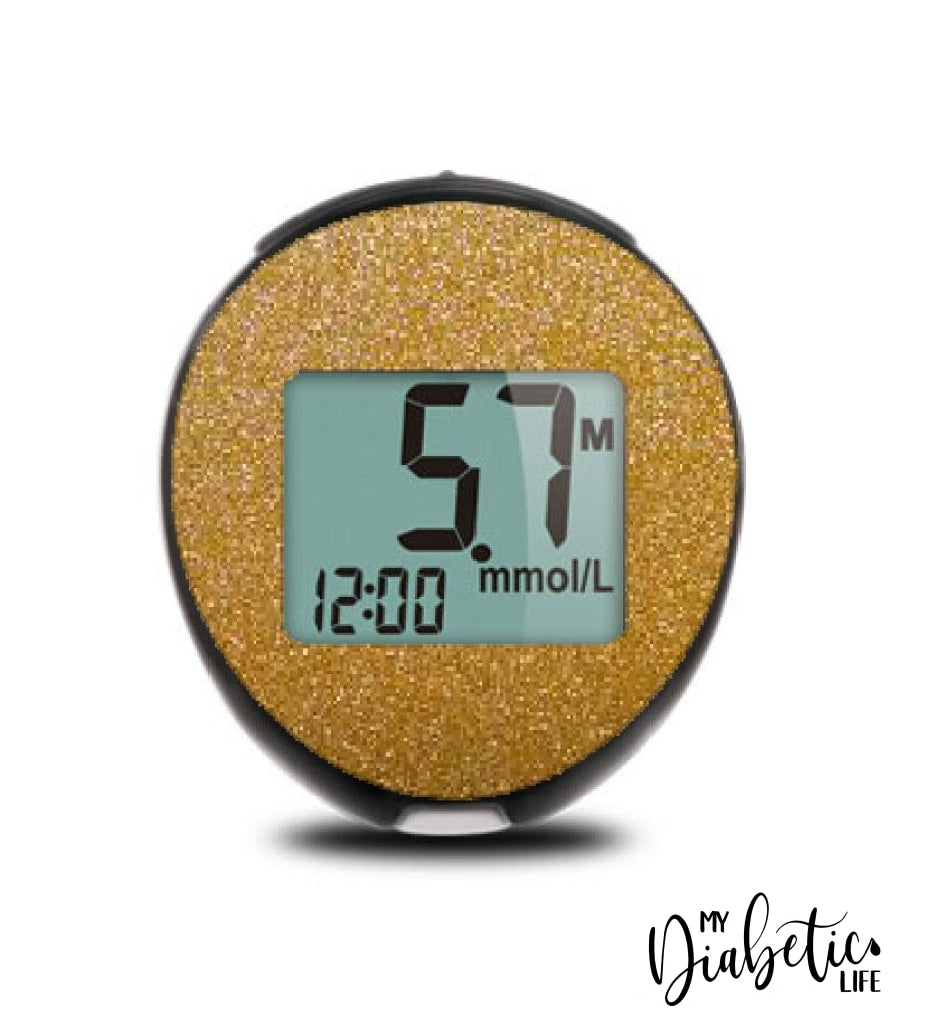 Glitter Colours - Pick Your Fav True Metrix Go Peel Skin And Decal Glucose Meter Sticker Gold / Go
