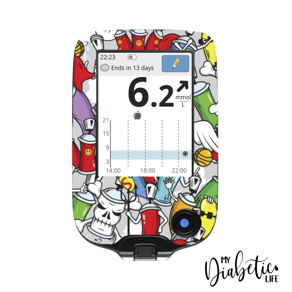 Graffiti - Freestyle Libre Peel, skin and Decal, glucose meter sticker - MyDiabeticLife