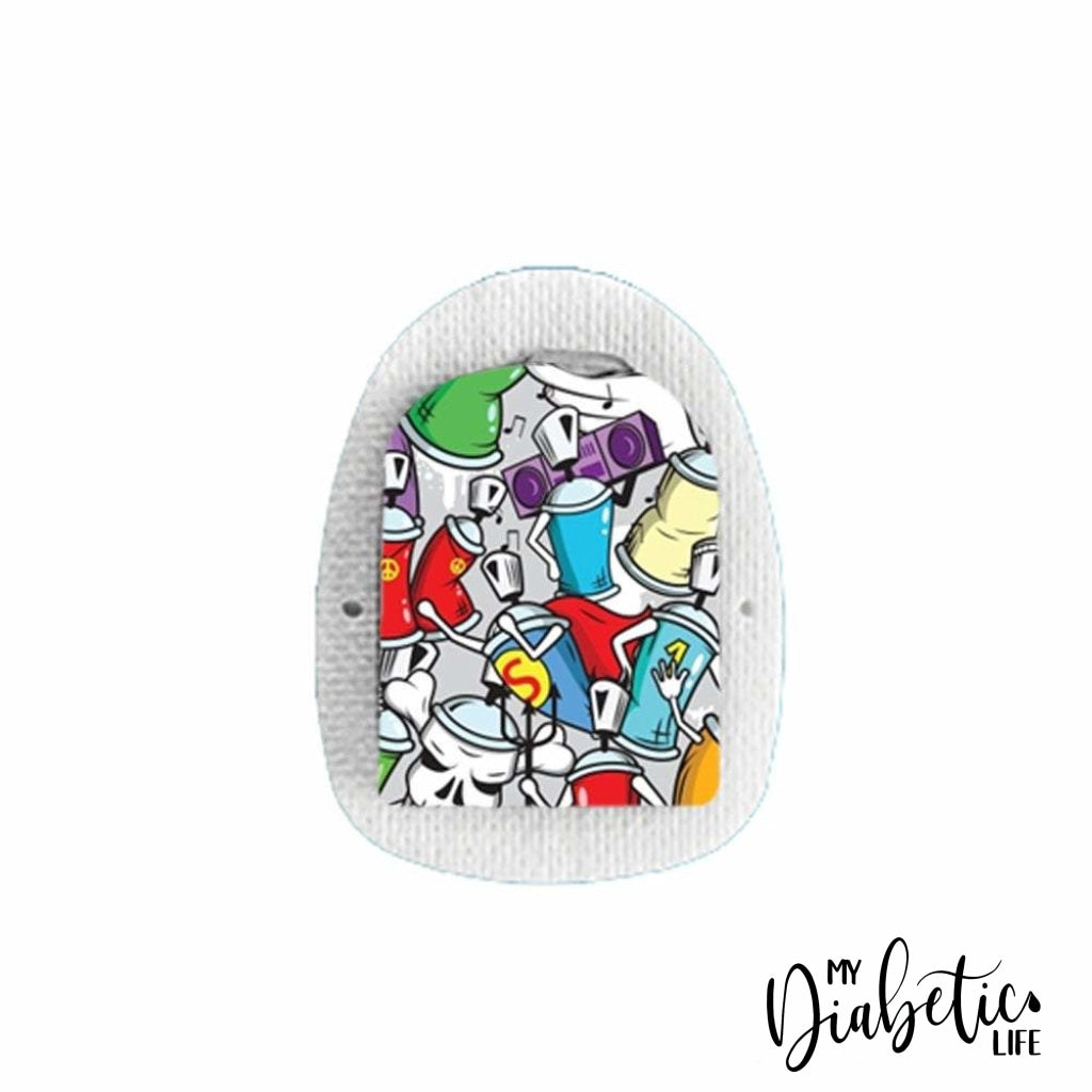 Graffiti Banksy's Cans - Omnipod Peel, skin and Decal, insulin pump sticker - MyDiabeticLife